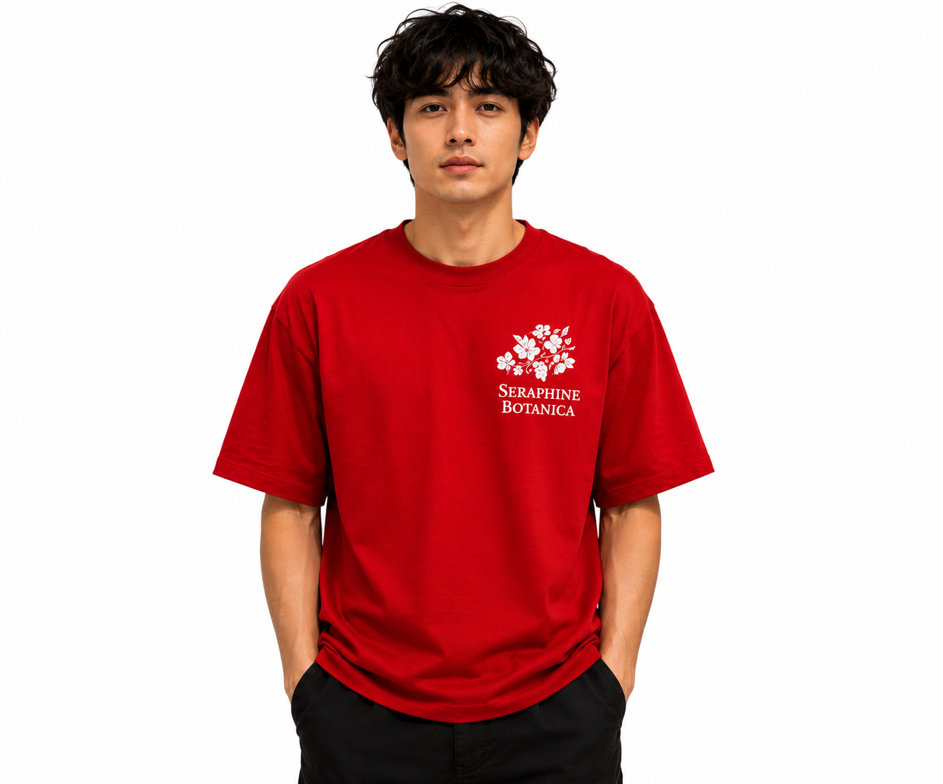 Red Botanica Unisex Oversized Graphic Tee