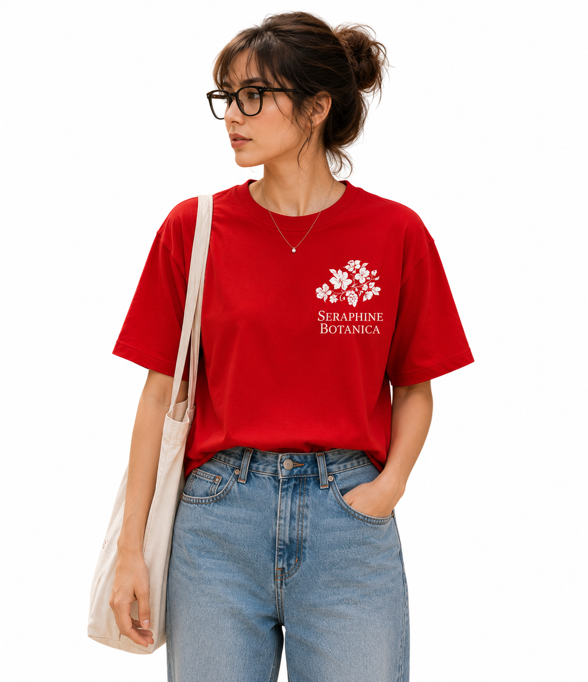 Red Botanica Unisex Oversized Graphic Tee