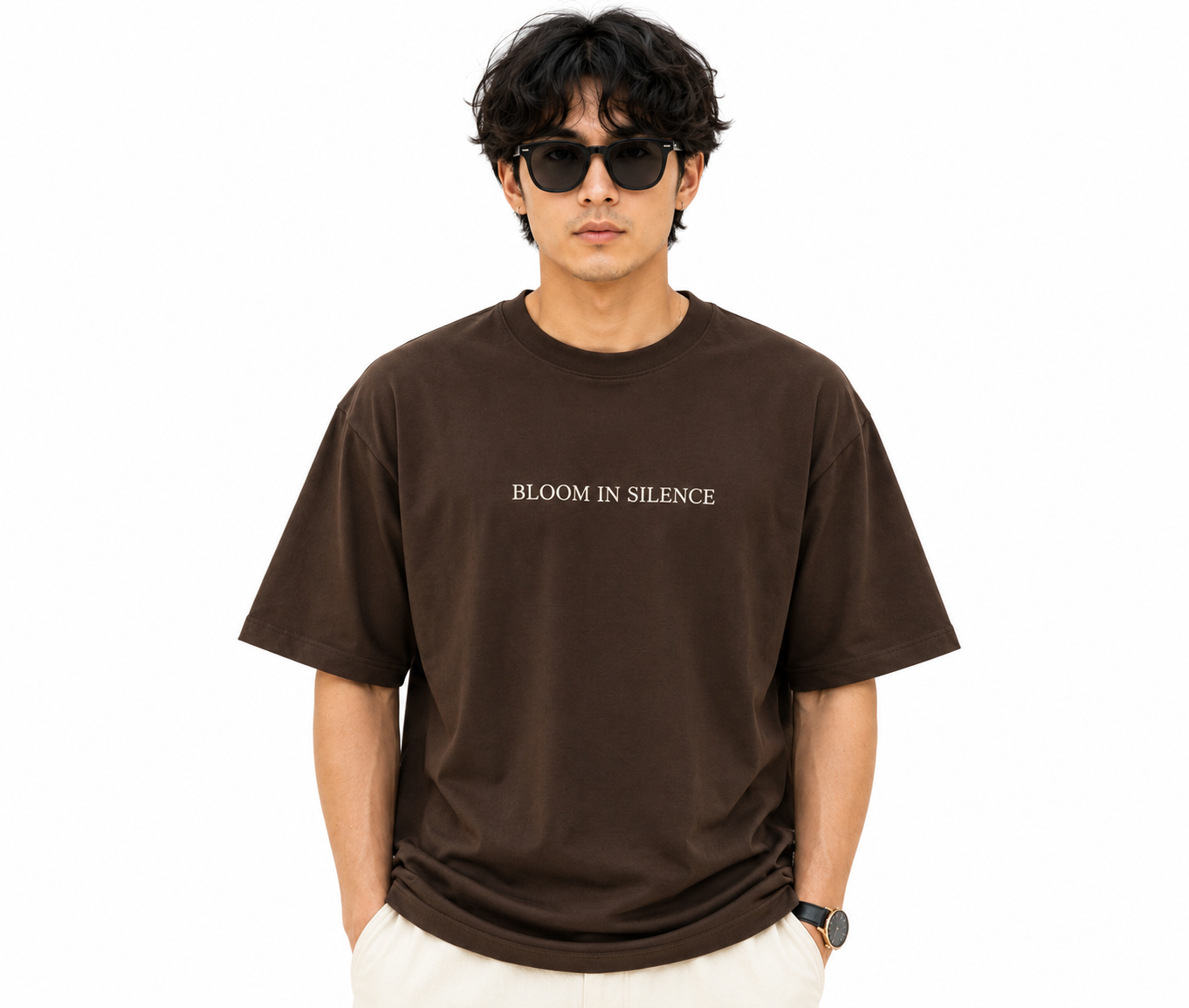 Brown Unisex Oversized Graphic Tee