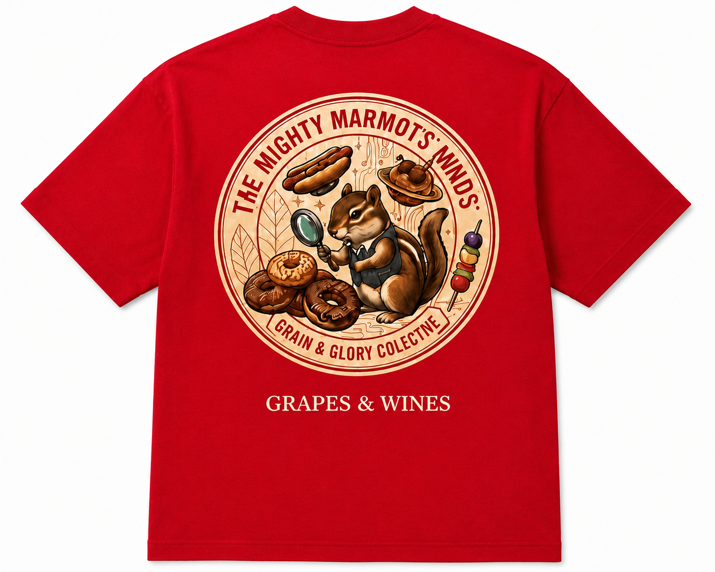 Red Mighty Marmots Oversize Graphic Tee