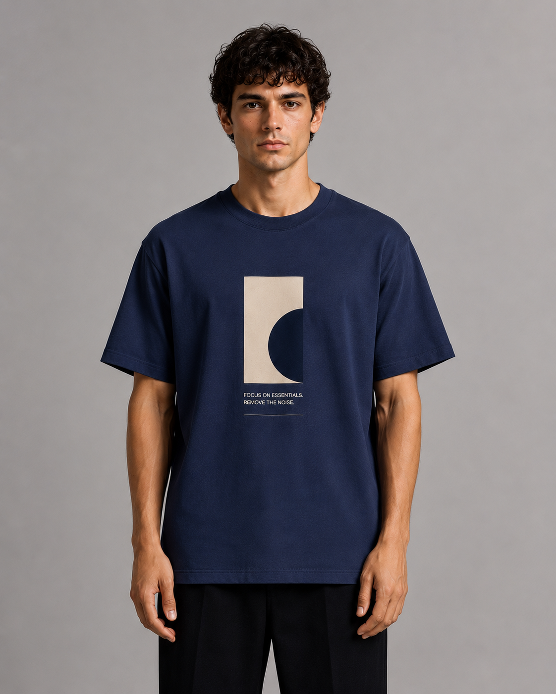 Abstract Blue Graphic T-shirt