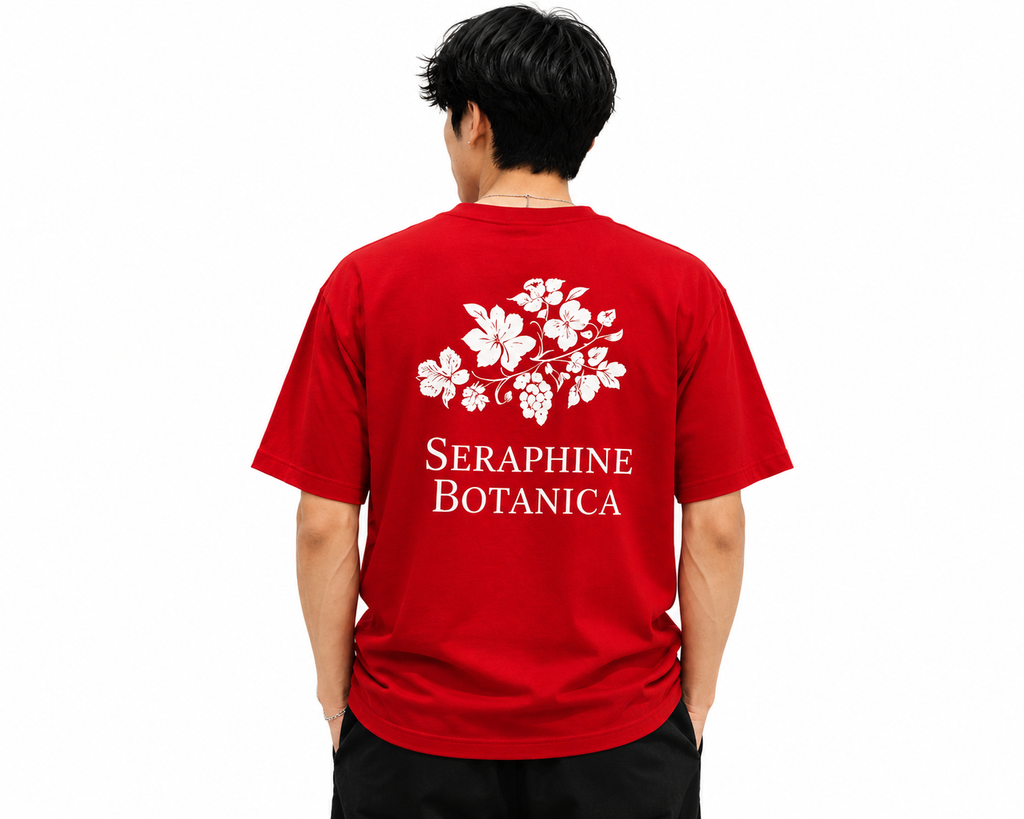 Red Botanica Unisex Oversized Graphic Tee