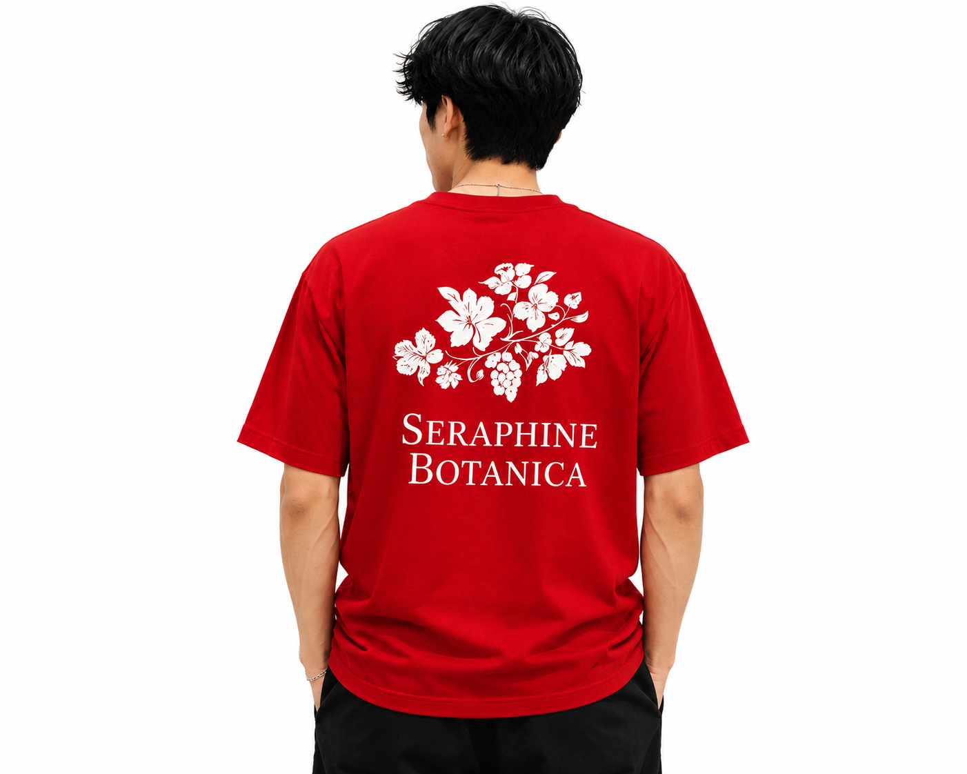 Red Botanica Unisex Oversized Graphic Tee